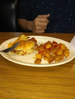 Bacon Egg & Cheese Biscuit with Home Fries with Cheesecake Slice